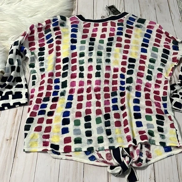 ZoZo linen blend color block top size M NWT - Picture 6 of 9